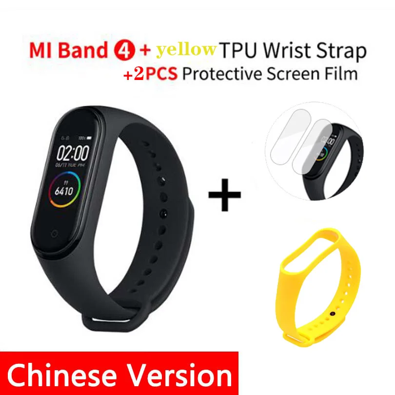 B4 CN n film N hy s Новинка, Xiaomi mi-браслет 4 Smart mi Band 4, браслет, пульсометр, фитнес, 135 мА/ч, цветной экран, Bluetooth 5,0 - Цвет: B4 CN n film N hy s