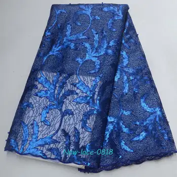 

Blue High Quality African Organza Lace Fabric 2019 Latest African Nigerian Guipure Lace Fabric With Sequins 02