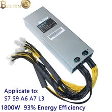 Asic Mining rig Antminer Power Supply 1800W Bitcoin Miner PSU Computer Server ATX Source 12V 6PIN For Antminer S9 S7 X3 E9 L3 C antminer x3 220kh asic miner mining machine from bitmain x3 with hash chips bm1700 cyrptonight better than antminer s9 l3 s7