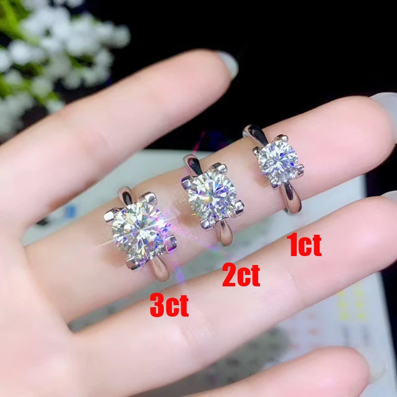 Ювелирные изделия colife 925 Серебряное кольцо Moissanite для повседневной носки 1ct/2ct/3ct F цвет Moissanite серебряное кольцо классическое обручальное кольцо