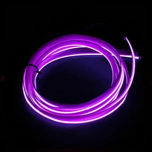Okeen 1m/2m/3m/5m Neon LED Car Interior Lighting Strips Auto LED Strip Garland EL Wire Rope Car Decorative lamp Flexible Tube Purple