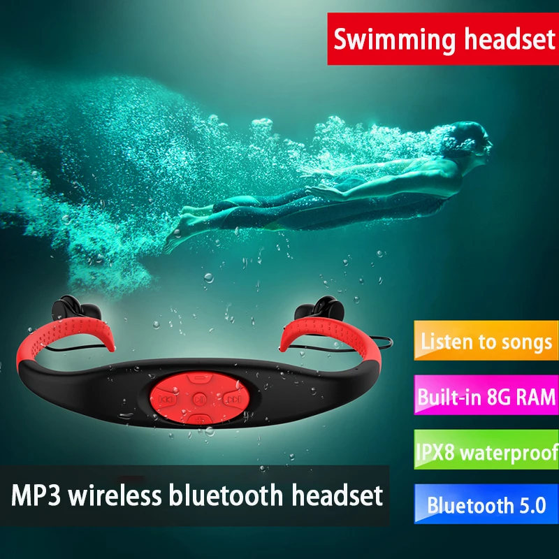 K3 Swimming Headsets Wireless Bluetooth Earphone Mp3 Player Waterproof Sports Headphones With Microphone For Xiaomi Huawei Sony