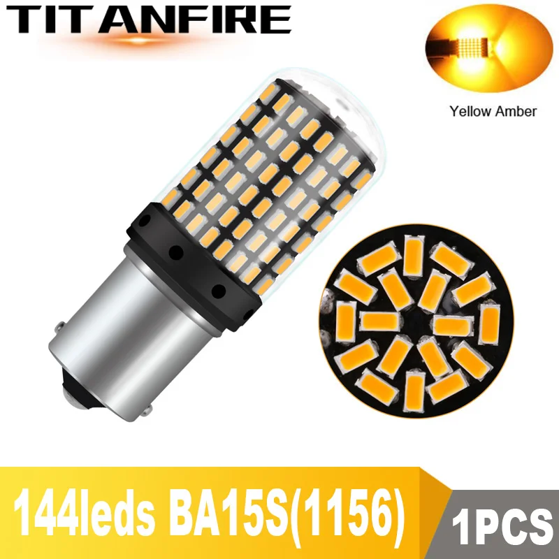 TF30 1 шт. T20 7440 W21W светодиодный лампы 1156 BA15S 3014 144smd светодиодный CanBus P21W BAU15S PY21W светодиодный светильник для поворотов светильник при отсутствии флэш-памяти