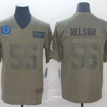 Мужская футболка в стиле Индианаполиса 1 Colts Quenton Nelson Jersey Olive/Gold