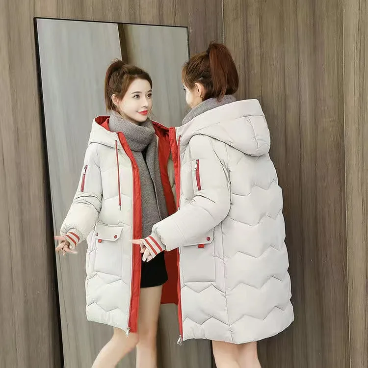 

Down Jackets Female Winter Coat Women's Parkas Hooded Warm Winter Jacket Coat Cotton Padded Jacket Plus Size S-3XL