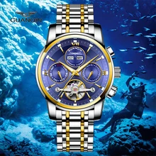 

GUANQIN Mechanical Automatic Watch Tourbillon Men's Watch Multi-Function Chronograph Business And Sports 30M Waterproof Calendar