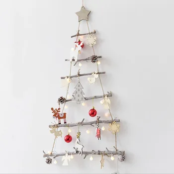 

Wooden Wall Hanging Decoration Christmas Tree Star Wood DIY Free Matching Christmas Tree Children Christmas Gifts