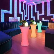 110 см, высота, круглая форма, перезаряжаемый светодиодный, светящийся, коктейльный стол, пластиковый, освещенный, для бара, для клуба, диско, вечерние, мебель