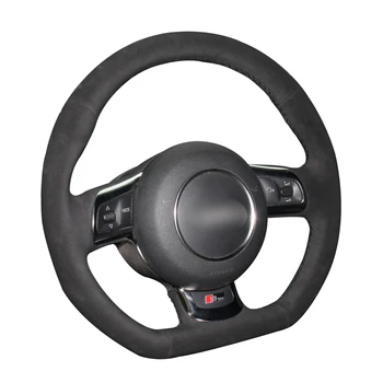 

Car Accessories Hand Sew Black Suede Car Steering Wheel Cover for Audi TT TTS (8J) 2006-2014 A3 S3 (8P) Sportback 2008-2012 R8