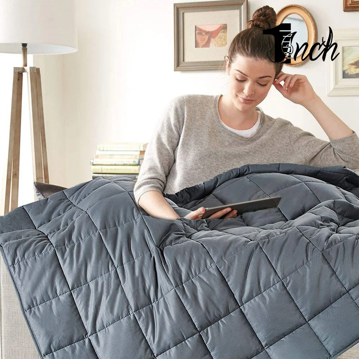 

1inchome 15/20lbs weighted blanket luxury duvet reduce stress blanket help deep sleep weighted blanket home linens in bed room