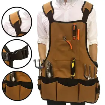 

Outdoor Garden BBQ Tool Bag Adjustable Strap Storage Pockets Pouch Garden Storage Bag Oxford Cloth Electrician Apron