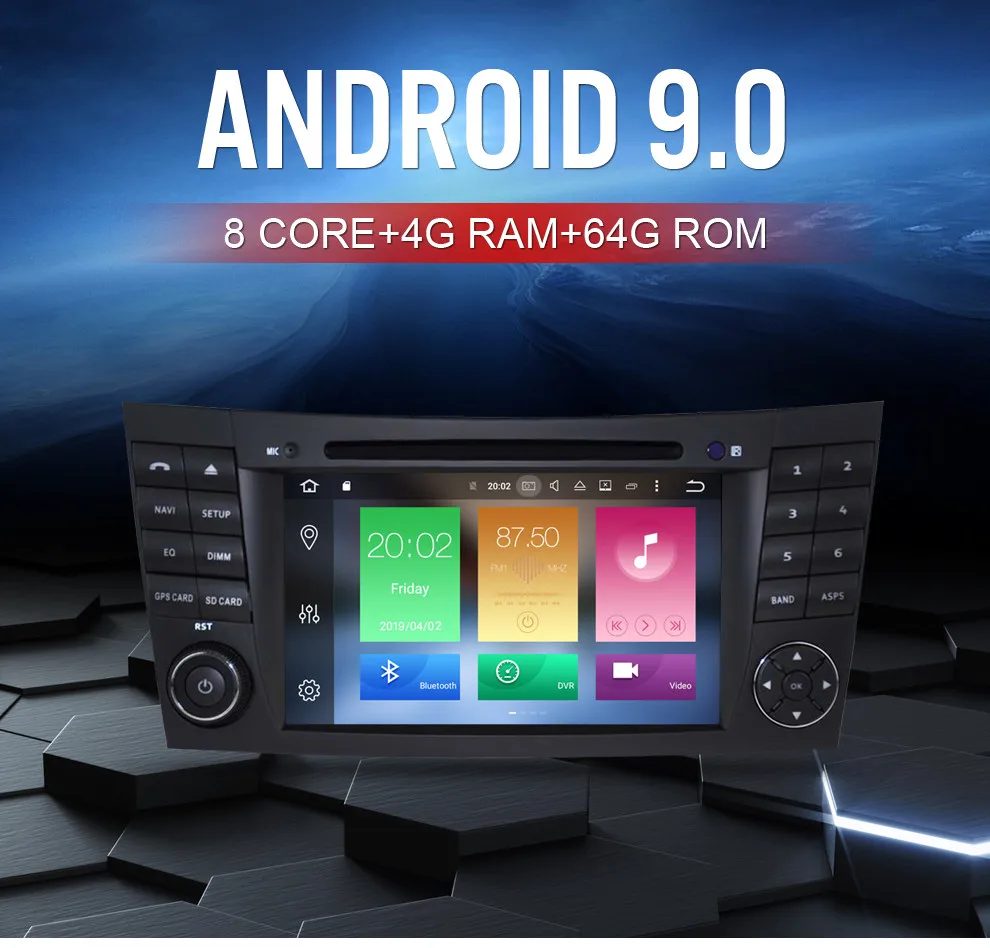 Android 9,0 автомобильный Радио gps навигатор плеер для Mercedes Benz/w211/e200/e300/e350 2002-2008 Авто DVD видео стерео FM Мультимедиа