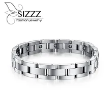 Ювелирный магнит камень мужской браслет классический из нержавеющей стали энергетический баланс звено цепи для мужчин здравоохранения