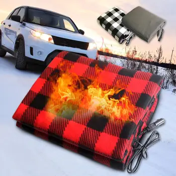 

12V Car Truck Heated Blanket Electric Fleece Travel Heating Seat Blanket For RV Electric Heating Blanket Soft Polar Fleece