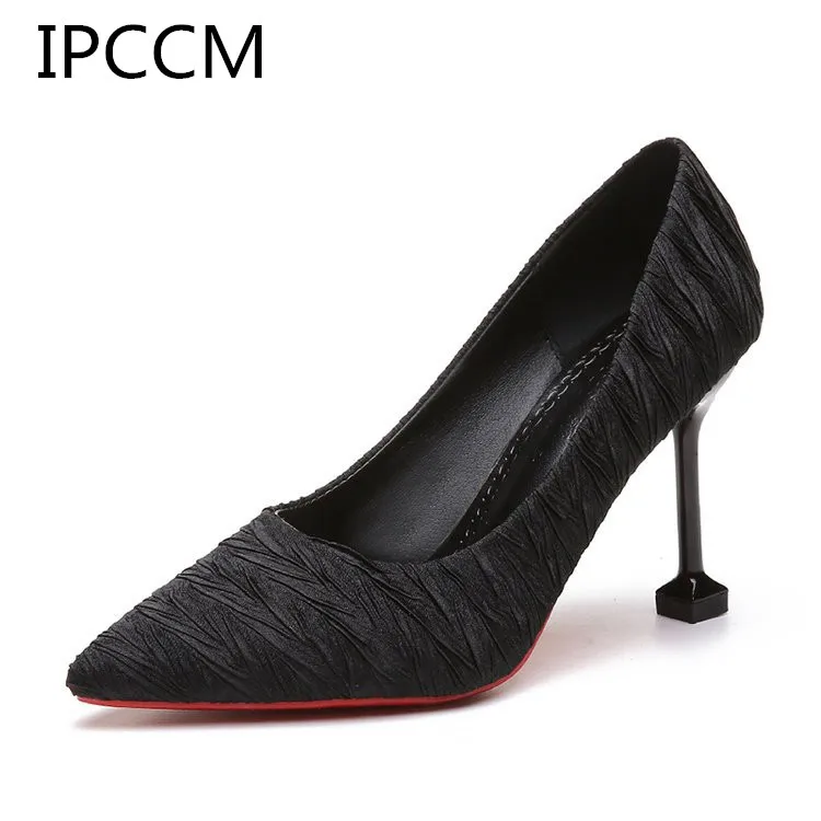 

2019 Spring New Wild Korean Version Breathable Soft And Comfortable Simple Shallow Mouth Pointed Female Cloth Cat Shoes