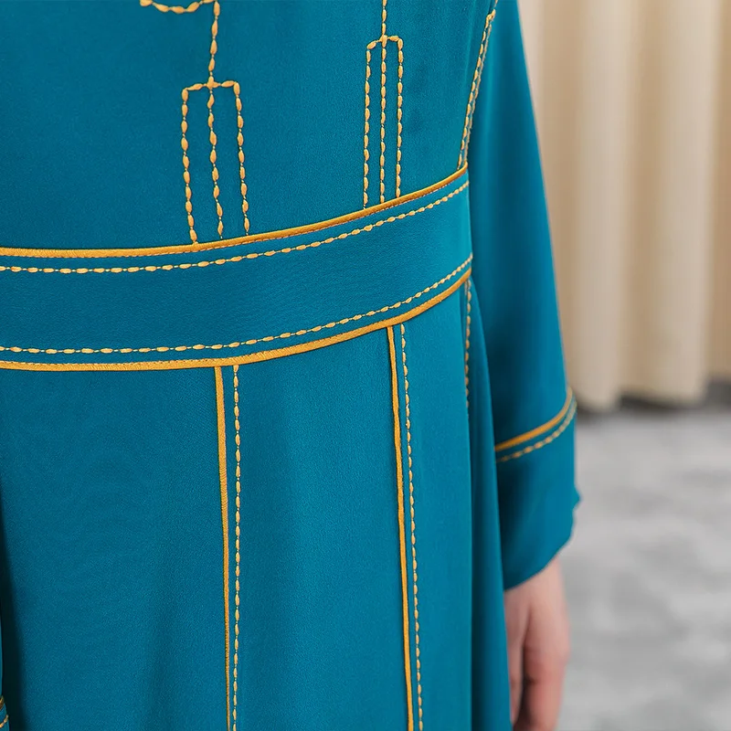VOA Heavyweight Silk 30 at mi qing Blue round Neck