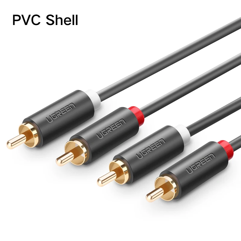PVC shell 2RCA на 2 RCA папа-папа аудио кабель позолоченный RCA аудио кабель 2 м 3 м 5 м для домашнего кинотеатра DVD ТВ усилитель CD Soundbox - Цвет: PVC shell