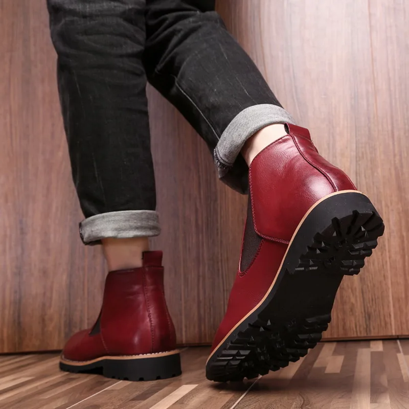Новинка; ботинки «Челси»; мужские ботинки из натуральной кожи; оригинальные мужские полуботинки; Повседневная обувь в британском стиле; сезон осень-зима