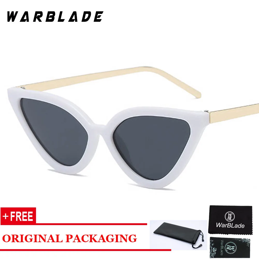 WarBLade Высокое качество модные женские солнцезащитные очки кошачий глаз дизайнерские очки Ретро Солнцезащитные очки женские UV400 Солнцезащитные очки - Цвет линз: white grey