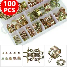 

6-17mm Spring Clips Kit Fuel Oil Water Hose Clip Pipe Tube Clamp Fastener Cooling Systems Parts Accessories 100Pcs/box Hose Clam