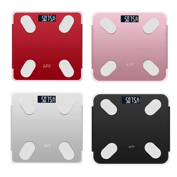 

Black Rechargeable Bluetooth APP Android IOS Smart Human Body Electronic Scale Grease Meter Measure Room Temperature Setting Die