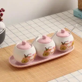 

Kitchen Utensils Ceramic Seasoning Pot Seasoning Box Seasoning Bottle Kitchen Storage Bottle Kitchen Utensils Salt Oil Spicy Pot