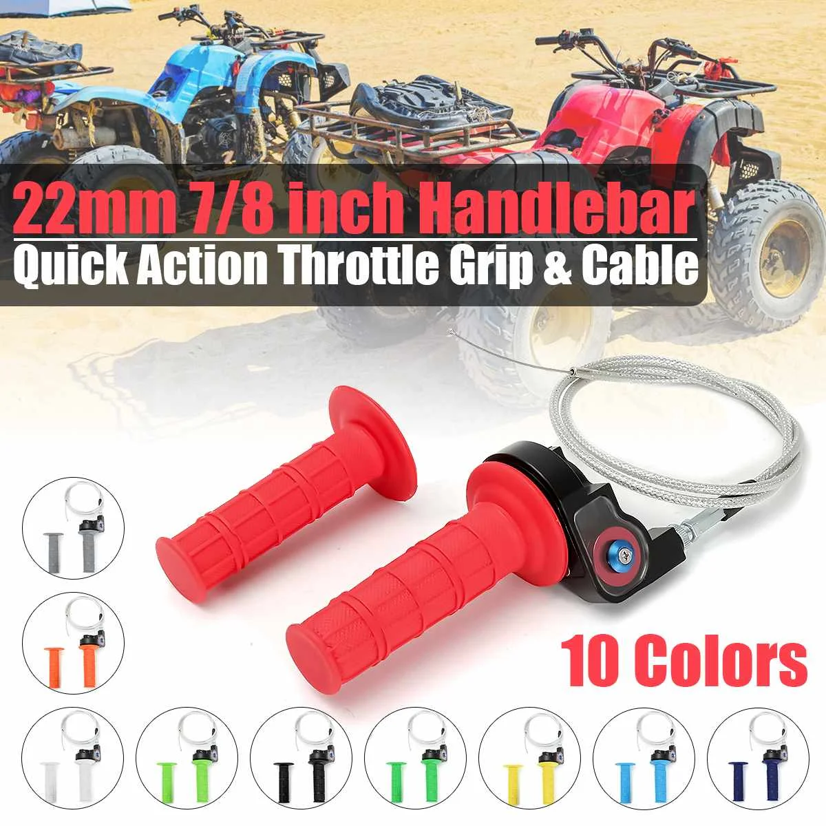 22mm 7/8 дюймов Пара мотоцикл корпус дроссельной заслонки грипса на руль изогнутый шнур для ATV для Dirt Pit Bike CG125 150cc 200cc 250cc