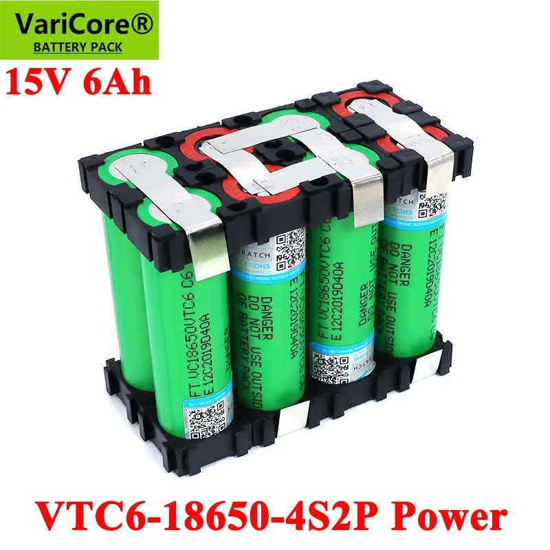 VariCore 18650 VTC6 4S1P 14.4/14.8v 3000mAh 4S2P 6000mAh 20 amps 15V 16.8V for Screwdriver batteries weld battery pack | Электроника