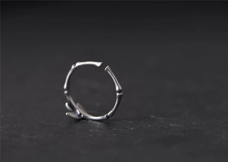 GAGAFEEL, S925 Серебряное Винтажное кольцо, бамбуковые листья, Открытое кольцо, бамбуковое соединение, сменные кольца, тайские серебряные ювелирные изделия для женщин