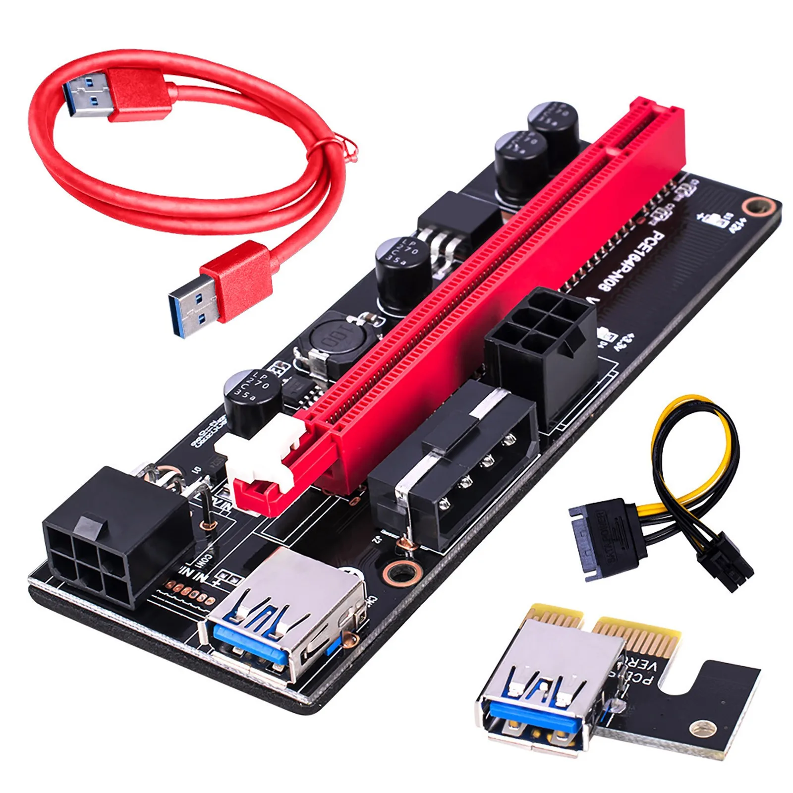 Плата расширения Pci-e 1x до 16x 1 шт. карта Gpu адаптер Usb 3 0 с 6-контактным интерфейсом