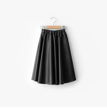 

Kids Girls PU Leather Skirts Teenage Girls Korean Long Skirts 2020 New Arrival Black Skirts High Waist Winter Outwear 4-16Y GS71