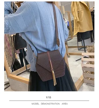 

Women's bag 2020 Korean version of the new fashion crocodile pattern shoulder bag messenger bag handbag
