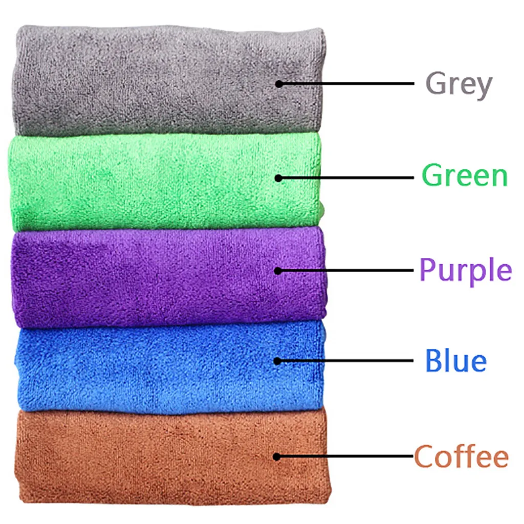 Microfiber Cloth Towel 2pcs Blue Soft Absorbent Wash Cloth Car Auto Care Microfiber Cleaning Towels D2