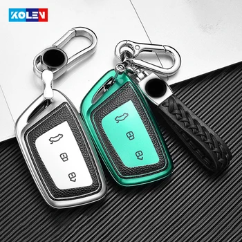 

New Leather+TPU All-Inclusive Car Remote Key Full Cover Case For Baojun RM5 RS3 RS5 RC6 E300 Car Smart Key Accessories Keychain