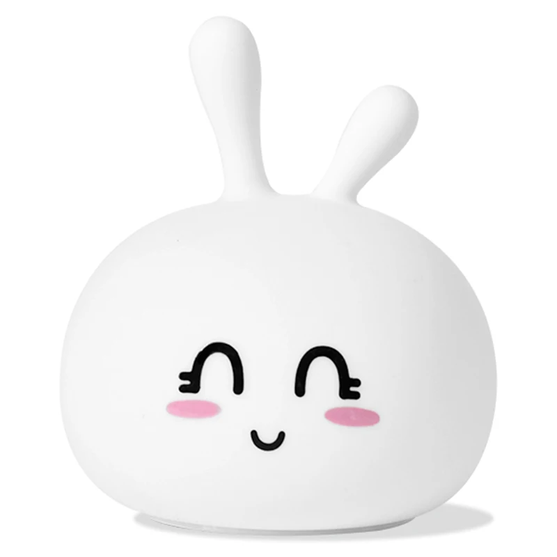 

Promotion! Cartoon Rabbit Led Night Light Touch Sensor Colorful Silicone Bunny Usb Children Kids Baby Bedroom Bedside Table Lamp