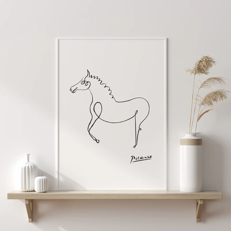 Pablo Picasso Print Animals Abstract One Line Drawings Painting Pictures Sketches Minimalist Wall Art Canvas Prints_voghion.com