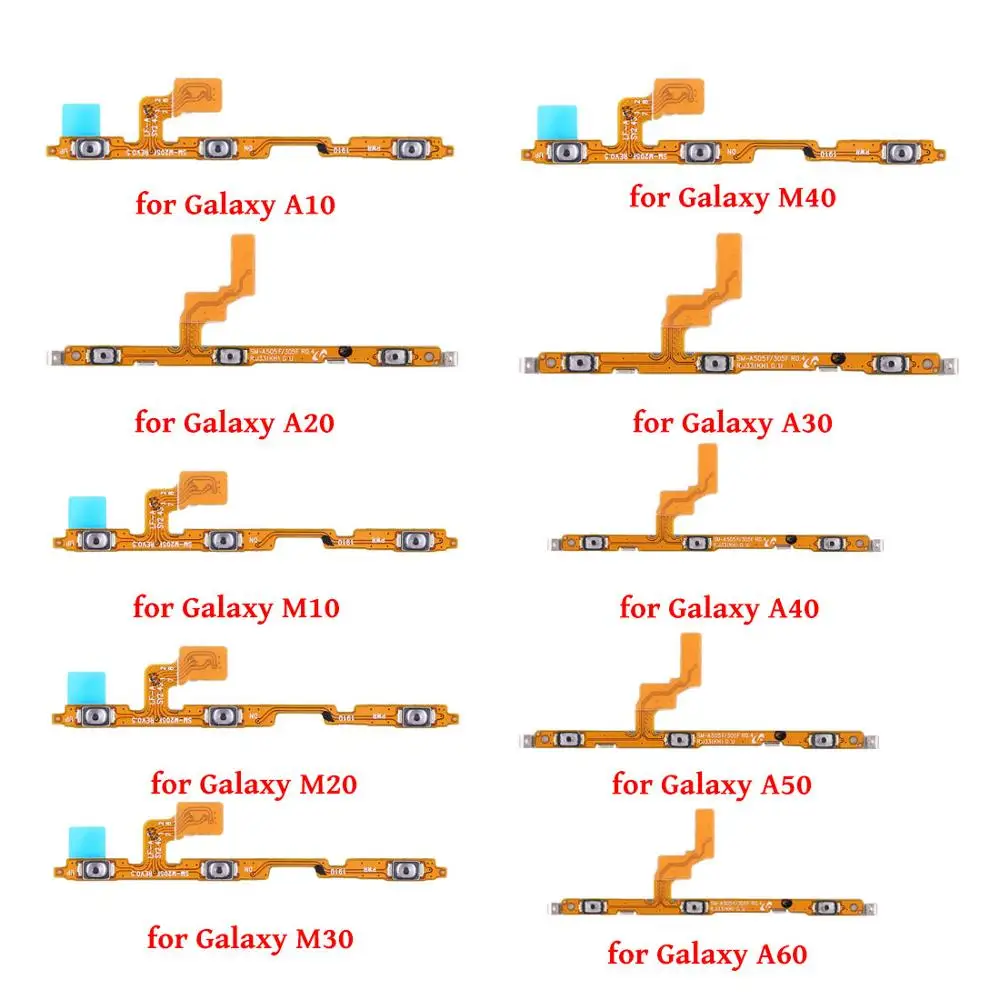 Шлейф питания для samsung Galaxy A10/A20/M10/M20/M30/A30/M40/A40/A50/A60/кнопка регулировки громкости гибкий кабель с металлическими деталями