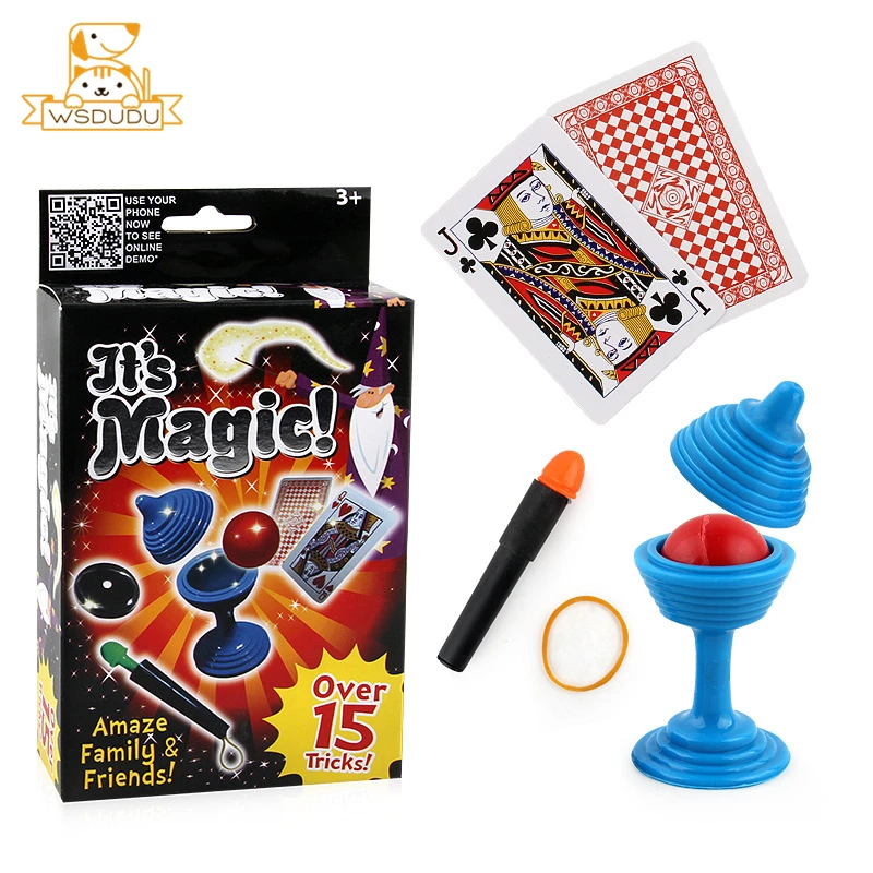 Simple Magic Set Tricks Props Toys Family Party Classic Card Coin