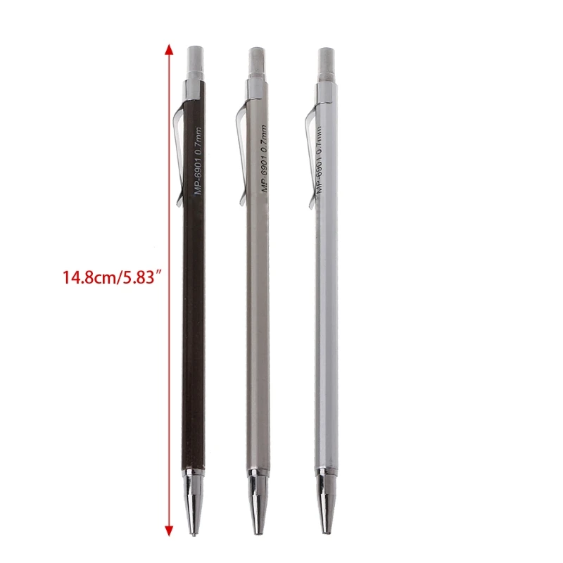 3 шт 0,7 мм автоматический карандаш для офиса и школы металлические ручки принадлежности механический карандаш