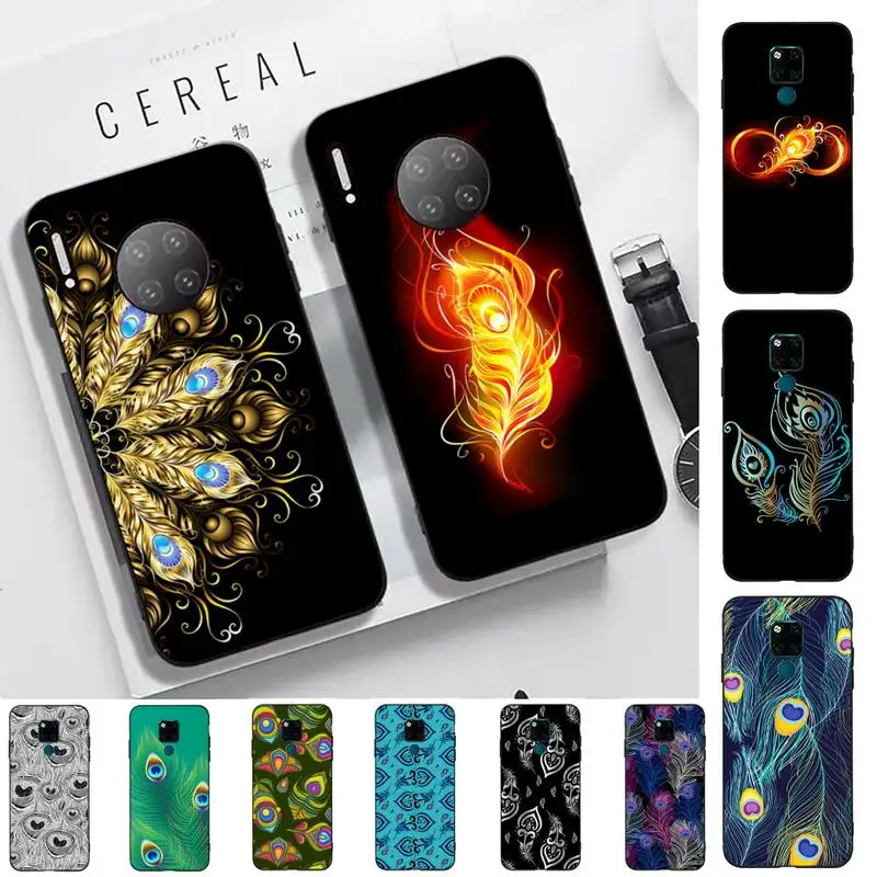 Чехол для телефона с павлиньими перьями Huawei Mate 20 10 9 40 30 lite pro X Nova 2 3i 7se | Мобильные