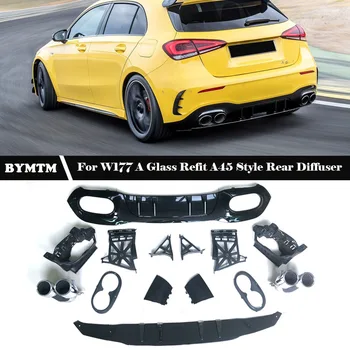 

A45 Style Bright black Rear Diffuser For BENZ A Class W177 A180 A200 Sport Model