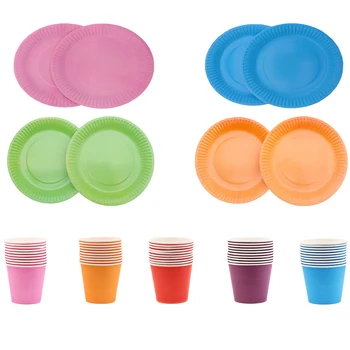 

Weeding Party Decorations Solid color Blue Pink Plate Cup Straw Tableware Suit Tablecloth Set Baby Happy Birthday Party Supplies