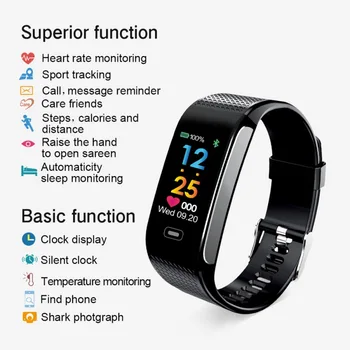 

CK18S Smart Band Bracelet Bluebooth Waterproof Wristband Fitness Track Health Activity Monitor Remote Camera Alarm Clock