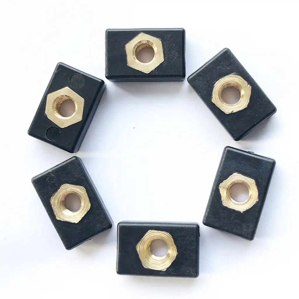  6pcs M6 Copper Nut Nutsert Nylon Hardware for Kayak Boat Mariner Trail Rail
