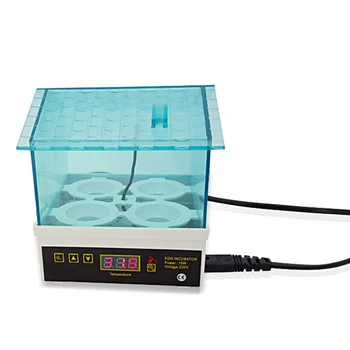 

Digital Temperature Small Brooder 4 Mini Hatchery Egg Incubator Hatcher for Chicken Duck Bird Pigeon Quail(EU Plug)