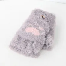 Toddler Baby Winter Warm Gloves Knit Convertible Flip Top Heart Fleece Gloves Mittens Fingerless Gloves Outdoor Sports Guantes