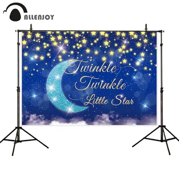 

Allenjoy Baby Birthday Ceremony Banner Blue Starry Sky Moon Cloud Little Twin Star Party Photobooth Glitter Stars Wallpapers