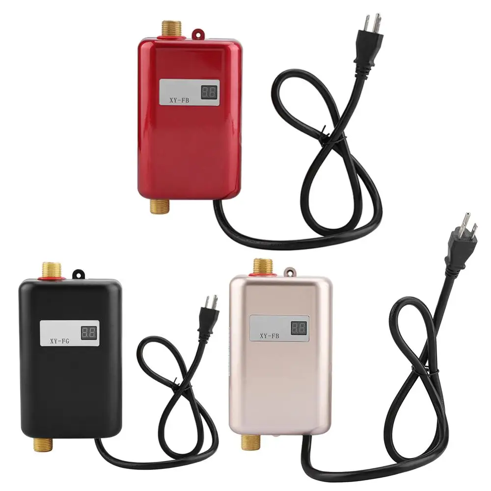 

110V 3400W Mini Electric Tankless Instant Hot Water Heater Bathroom Kitchen Washing US
