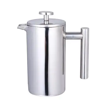 

350/800/1000ML Coffee Pots Double Layer Stainless Steel Coffee Double-layer method press pot Maker French Press Heat Mug