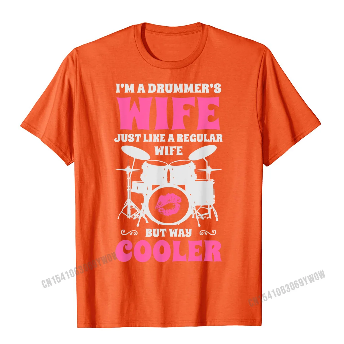  Men T-shirts Unique Birthday Tops & Tees Cotton Round Collar Short Sleeve Printed On T-shirts ostern Day Free Shipping Im A Drummers Wife Funny Women Drummer Drumset Drum Set T-Shirt__99 orange